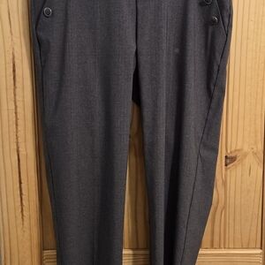 Love Scarlett Womens SZ 1X Ankle Woven Pull-On Pants Button Detail Dark Grey